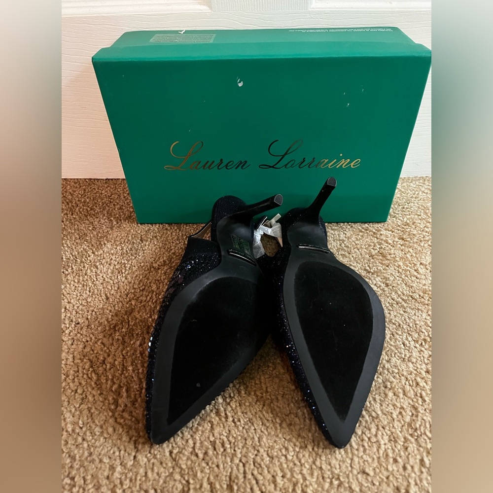 Lauren Lorraine/Rachel NWT Women's Navy Glitter Hi- Heels size 7 - Picture 2 of 5